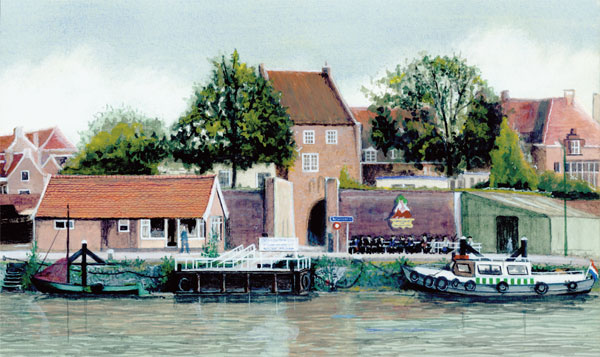 Buiten 't hôôd aquarel